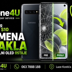Zamena stakla Samsung Galaxy S10 uz očuvanje originalnog OLED ekrana – Phone4U Novi Sad.