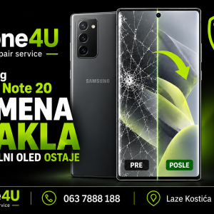 Zamena stakla Samsung Galaxy Note 20 uz očuvanje originalnog OLED ekrana – Phone4U Novi Sad.