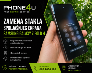 Zamena stakla spoljašnjeg ekrana Samsung Galaxy Z Fold 4 u Phone4U servisu Novi Sad