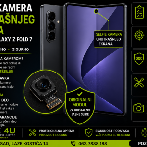 selfie kamera unutrašnjeg ekrana Samsung Galaxy Z Fold 7 Novi Sad Phone4U servis
