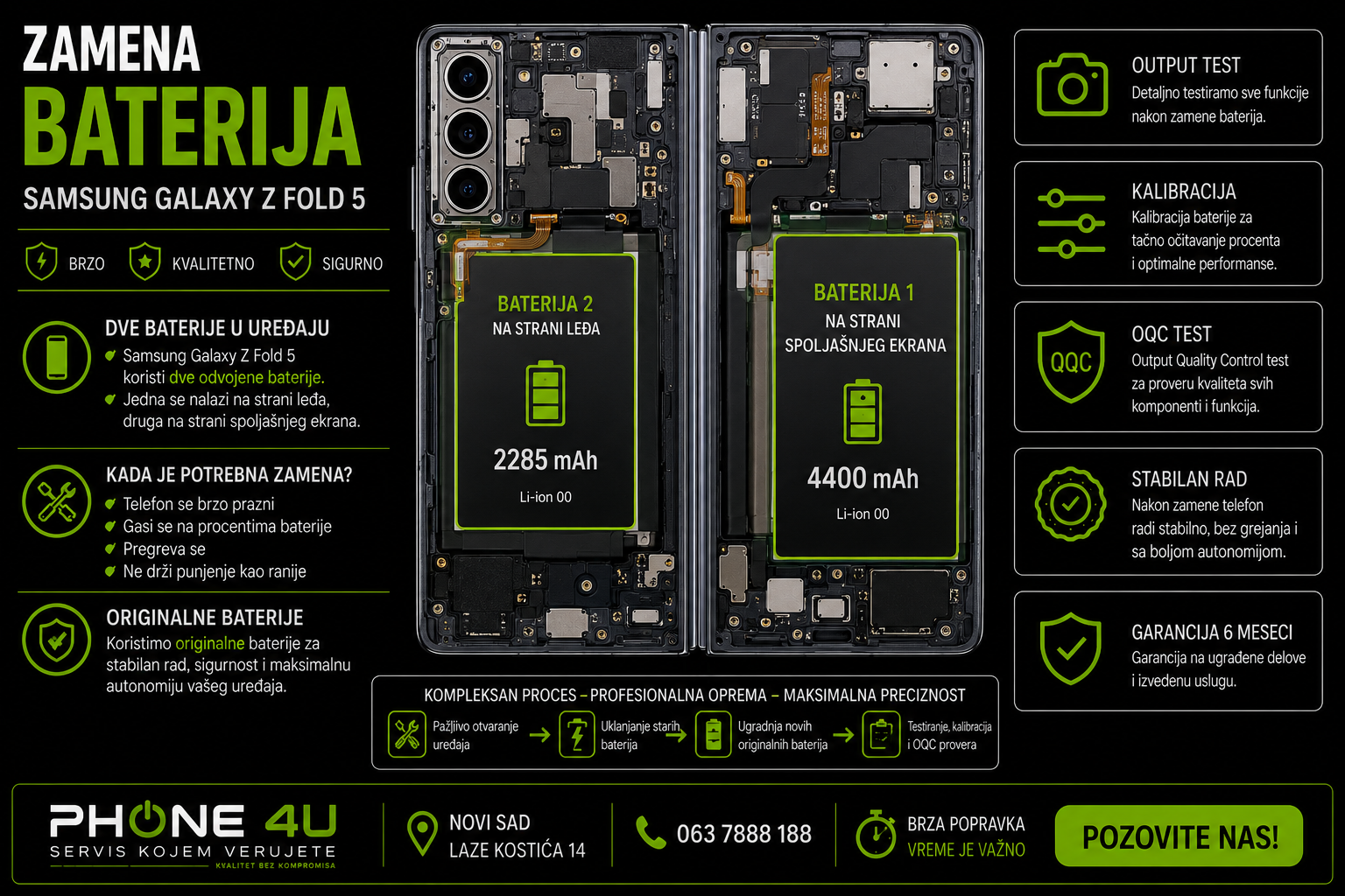 zamena baterija Samsung Galaxy Z Fold 5 Novi Sad Phone4U servis zamena baterija Samsung Galaxy Z Fold 5 Novi Sad Phone4U servis