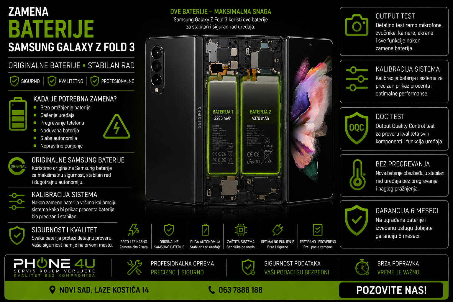zamena baterije Samsung Galaxy Z Fold 3 Novi Sad Phone4U servis zamena baterije Samsung Galaxy Z Fold 3 Novi Sad Phone4U servis