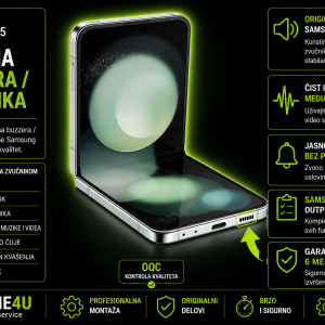 zamena buzzera zvucnika zvona Samsung Galaxy Z Flip 5 Novi Sad Phone4U servis
