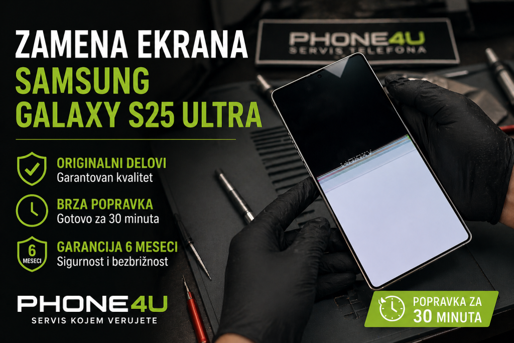 zamena ekrana displeja stakla lcd za samsung galaxy s25 ultra cena novi sad