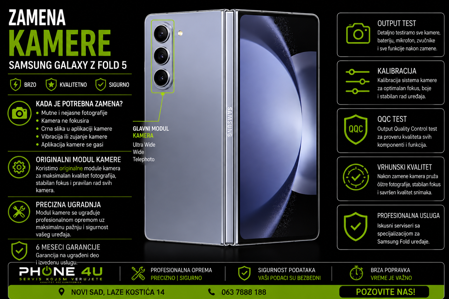 zamena kamere Samsung Galaxy Z Fold 5 Novi Sad Phone4U servis zamena kamere Samsung Galaxy Z Fold 5 Novi Sad Phone4U servis