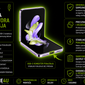 zamena konektora punjenja Samsung Galaxy Z Flip 4 Novi Sad Phone4U servis