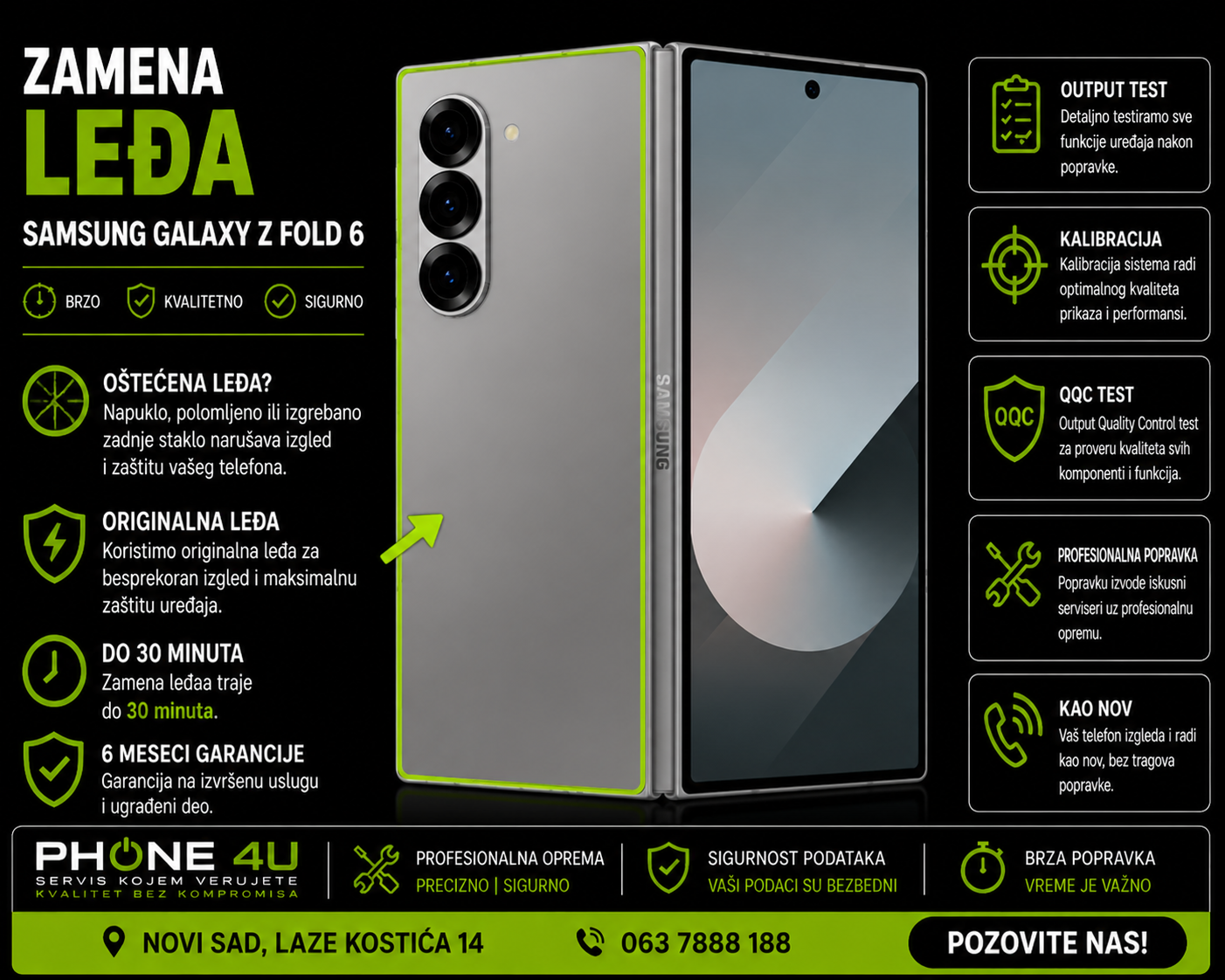 zamena leđa Samsung Galaxy Z Fold 6 Novi Sad Phone4U servis zamena leđa Samsung Galaxy Z Fold 6 Novi Sad Phone4U servis