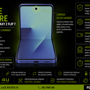 zamena selfie kamere Samsung Galaxy Z Flip 7 Novi Sad Phone4U servis