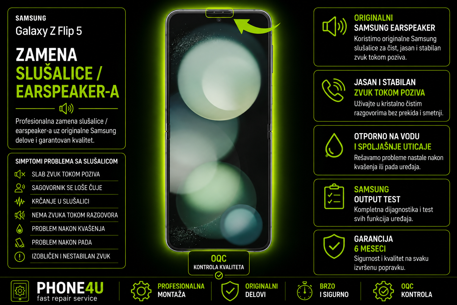 zamena slusalice Samsung Galaxy Z Flip 5 Novi Sad Phone4U servis zamena slusalice Samsung Galaxy Z Flip 5 Novi Sad Phone4U servis