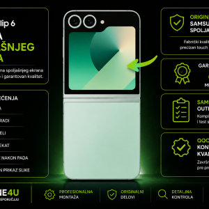 zamena spoljašnjeg ekrana Samsung Galaxy Z Flip 6 Novi Sad Phone4U servis