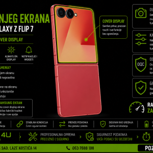 zamena spoljašnjeg malog ekrana Samsung Galaxy Z Flip 7 Novi Sad Phone4U servis