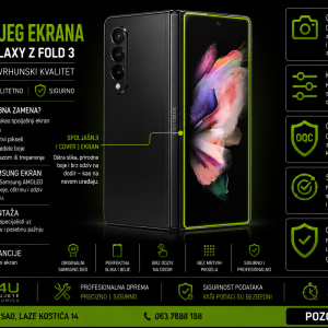 zamena spoljašnjeg ekrana Samsung Galaxy Z Fold 3 Novi Sad Phone4U servis