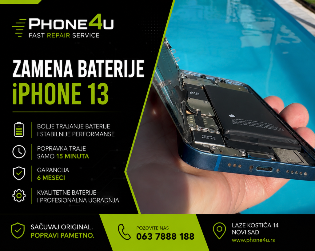 Zamena baterije iPhone 13 Novi Sad cena