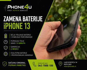 Zamena baterije iPhone 13 u Phone4U servisu Novi Sad