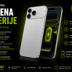 zamena baterije iPhone 17 Pro Max Novi Sad Phone4U servis