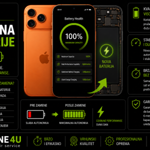 zamena baterije iPhone 17 Pro Novi Sad Phone4U servis