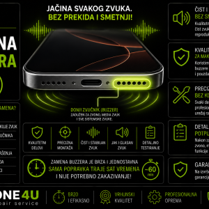 zamena buzzera iPhone 17 Pro Novi Sad Phone4U servis