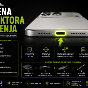 zamena konektora punjenja iPhone 17 Pro Max Novi Sad Phone4U servis