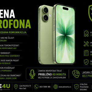 zamena mikrofona iPhone 17 Novi Sad Phone4U servis ne radi mikrofon loš kvalitet zvuka iPhone 17