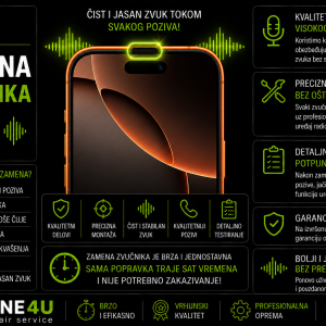 zamena zvučnika iPhone 17 Pro Novi Sad Phone4U servis