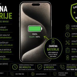 zamena baterije iPhone 15 Pro Max Novi Sad Phone4U servis battery health i brzo pražnjenje