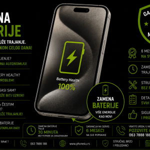 zamena baterije iPhone 15 Pro Novi Sad Phone4U servis battery health i brzo pražnjenje
