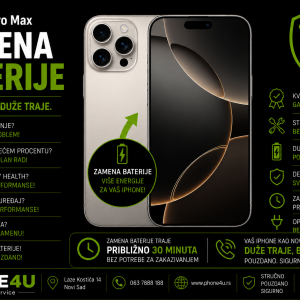 zamena baterije iPhone 16 Pro Max Novi Sad Phone4U servis battery health i brzo pražnjenje