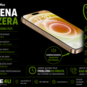 zamena buzzera iPhone 16 Pro Max Novi Sad Phone4U servis donji zvučnik iPhone 16 Pro Max nema zvuka