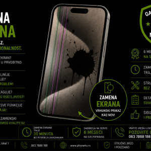 zamena ekrana iPhone 15 Pro Novi Sad Phone4U servis polomljen ekran crne fleke i neispravan touch