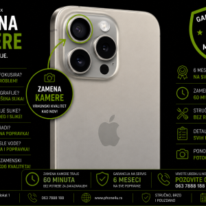 zamena kamere iPhone 15 Pro Max Novi Sad Phone4U servis kamera ne fokusira i mutne fotografije