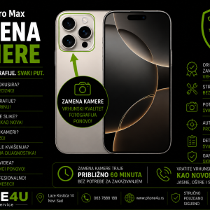 zamena kamere iPhone 16 Pro Max Novi Sad Phone4U servis kamera ne fokusira i mutne fotografije
