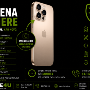 zamena kamere iPhone 16 Pro Novi Sad Phone4U servis kamera ne fokusira i mutne fotografije