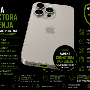 zamena konektora punjenja iPhone 15 Pro Novi Sad Phone4U servis USB-C konektor iPhone 15 Pro