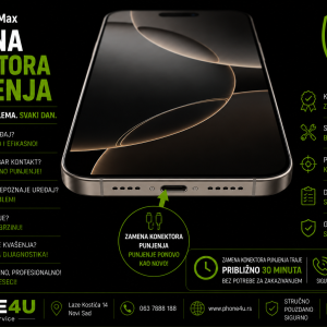 zamena konektora punjenja iPhone 16 Pro Max Novi Sad Phone4U servis USB-C konektor iPhone 16 Pro Max