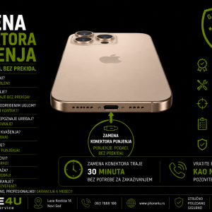 zamena konektora punjenja iPhone 16 Pro Novi Sad Phone4U servis USB-C konektor iPhone 16 Pro