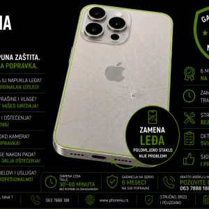 zamena leđa iPhone 15 Pro Novi Sad Phone4U servis polomljeno zadnje staklo iPhone 15 Pro