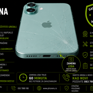 zamena leđa iPhone 16 Novi Sad Phone4U servis polomljeno zadnje staklo iPhone 16