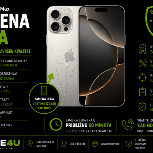 zamena leđa iPhone 16 Pro Max Novi Sad Phone4U servis polomljeno zadnje staklo iPhone 16 Pro Max