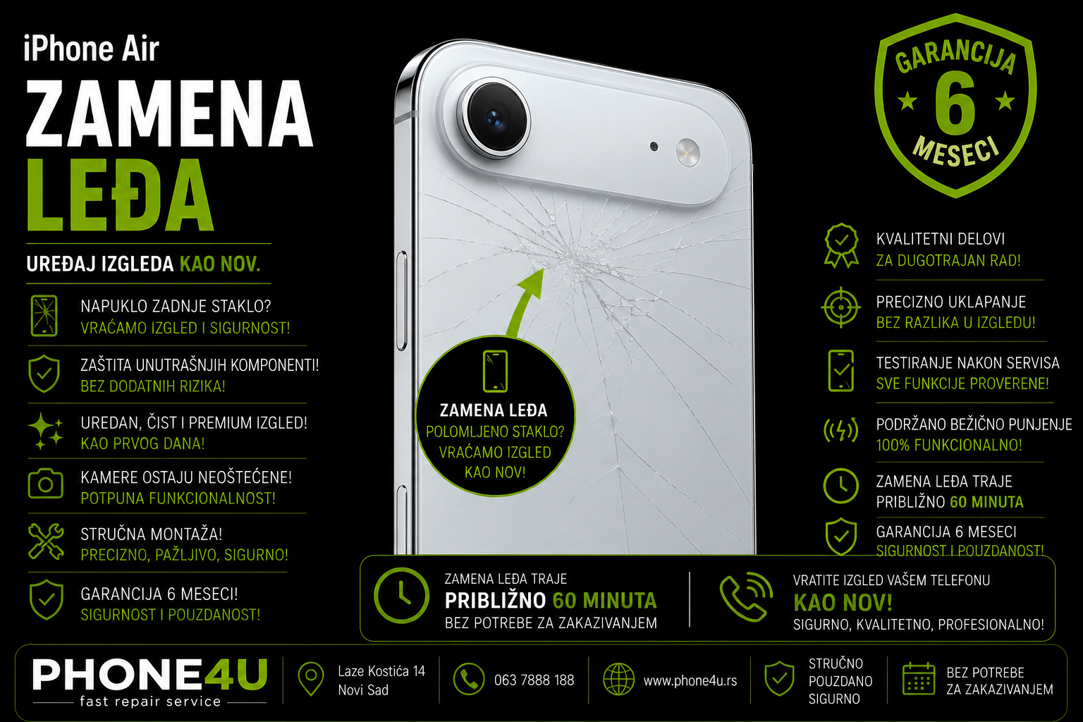 zamena leđa iPhone Air Novi Sad Phone4U servis polomljeno zadnje staklo iPhone Air zamena leđa iPhone Air Novi Sad Phone4U servis polomljeno zadnje staklo iPhone Air