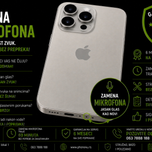 zamena mikrofona iPhone 15 Pro Novi Sad Phone4U servis sagovornik me ne čuje i loš kvalitet zvuka