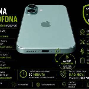 zamena mikrofona iPhone 16 Novi Sad Phone4U servis sagovornik me ne čuje i loš kvalitet zvuka