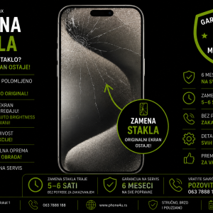 zamena stakla iPhone 15 Pro Max Novi Sad Phone4U servis originalni ekran True Tone zadržan