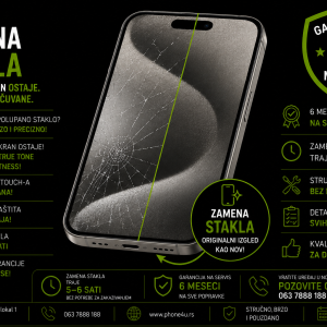 zamena stakla iPhone 15 Pro Novi Sad Phone4U servis originalni ekran True Tone zadržan