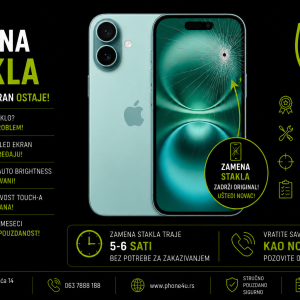 zamena stakla iPhone 16 Novi Sad Phone4U servis originalni ekran True Tone zadržan