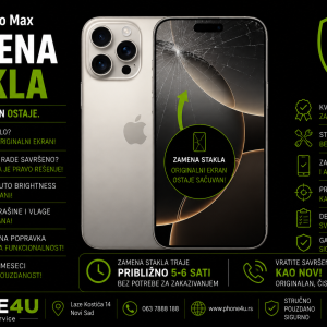 zamena stakla iPhone 16 Pro Max Novi Sad Phone4U servis originalni ekran True Tone zadržan