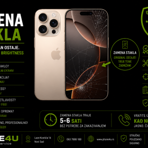 Zamena stakla iPhone 16 Pro | Phone4U Novi Sad