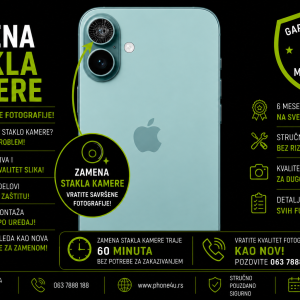 zamena stakla kamere iPhone 16 Novi Sad Phone4U servis polomljeno staklo kamere