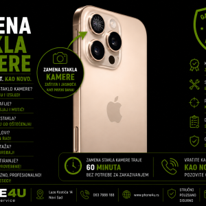 zamena stakla kamere iPhone 16 Pro Novi Sad Phone4U servis polomljeno staklo kamere