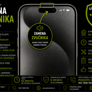 zamena zvučnika iPhone 15 Pro Max Novi Sad Phone4U servis slab zvuk tokom poziva i ne čujem sagovornika