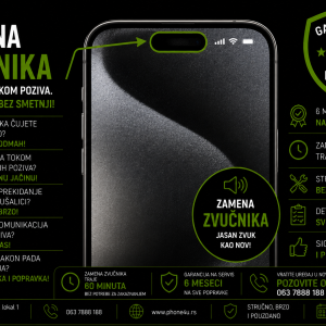 zamena zvučnika iPhone 15 Pro Novi Sad Phone4U servis slab zvuk tokom poziva i ne čujem sagovornika